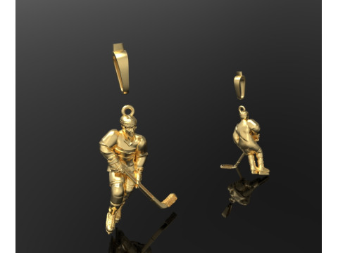 Hockey player pendant 3D Print Model