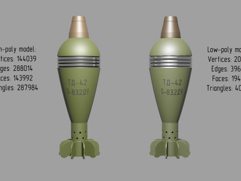 Mine 82 mm 3Dモデル