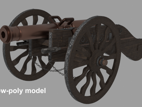 Antique artillery cannon 3D Модель
