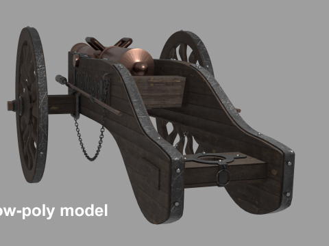 Antique artillery cannon 3D Модель