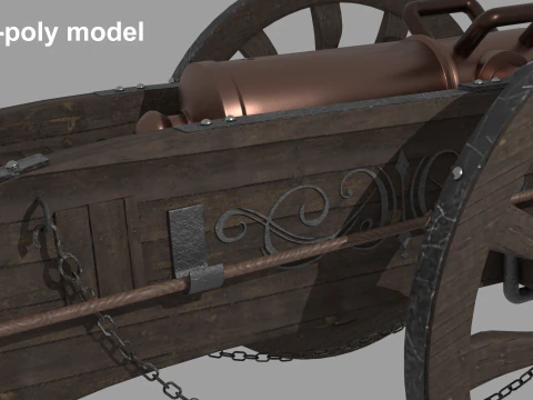 Antique artillery cannon 3D Model