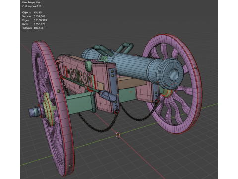 Antique artillery cannon 3D Модель