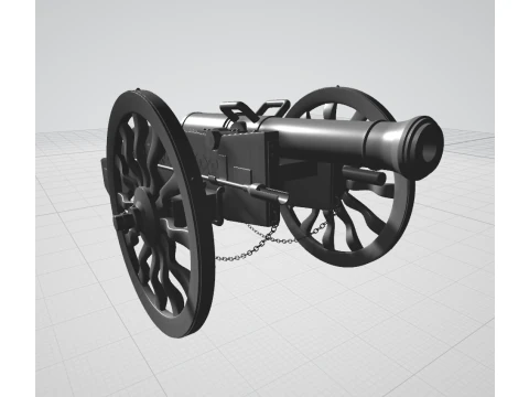Antique artillery cannon 3D Model