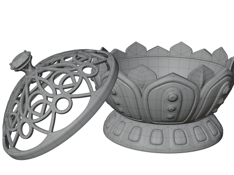 Ceramic Incense Burner Pot 3D मॉडल