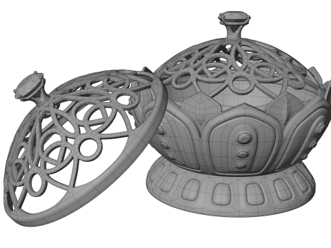 Ceramic Incense Burner Pot 3D मॉडल