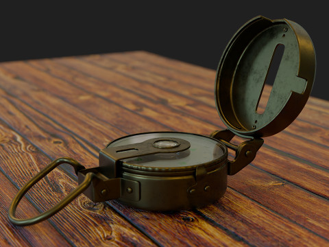 Old Lensatic Compass Modelo 3D