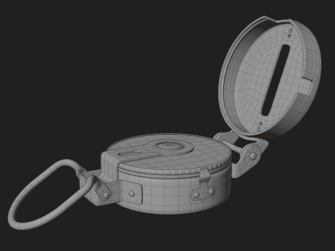 Old Lensatic Compass Modèle 3D