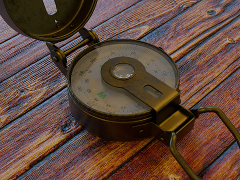 Old Lensatic Compass Modèle 3D