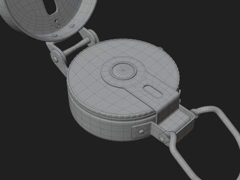 Old Lensatic Compass Modèle 3D