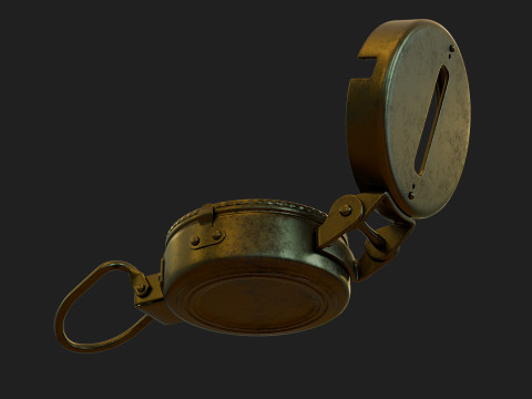 Old Lensatic Compass Modèle 3D