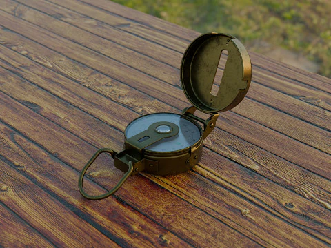 Old Lensatic Compass 3D Model