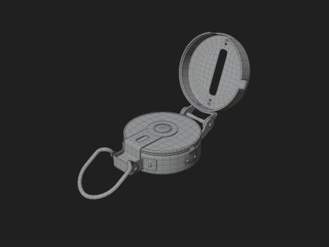 Old Lensatic Compass Modèle 3D