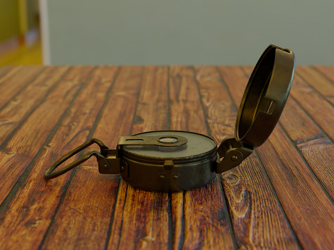 Old Lensatic Compass Modèle 3D