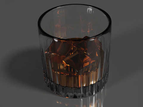 Gelas Wiski Berkualitas Tinggi Model 3D