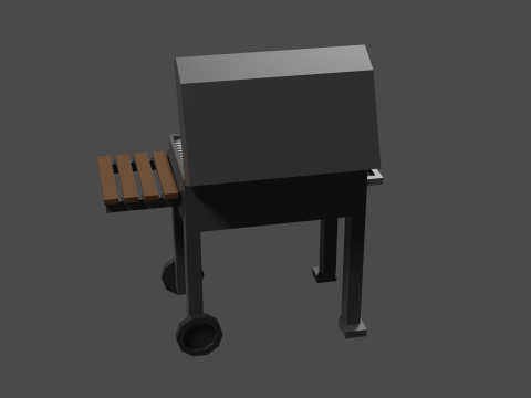 Lowpoly Grill bbq with wooden table 3D Модель
