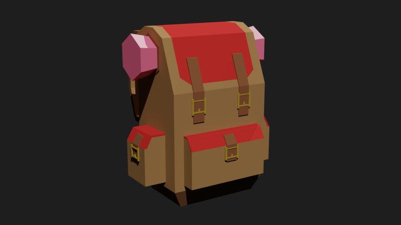 Lowpoly Camping Backpack 3D मॉडल .c4d .max .obj .3ds .fbx .stl .blend