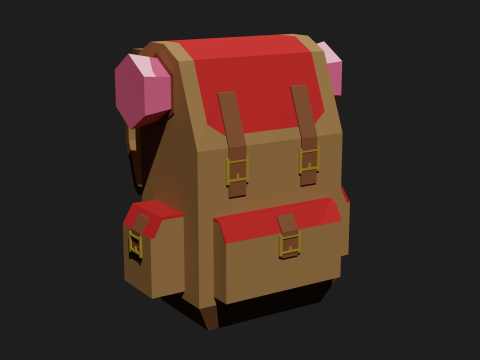 Lowpoly Camping Backpack 3D Model