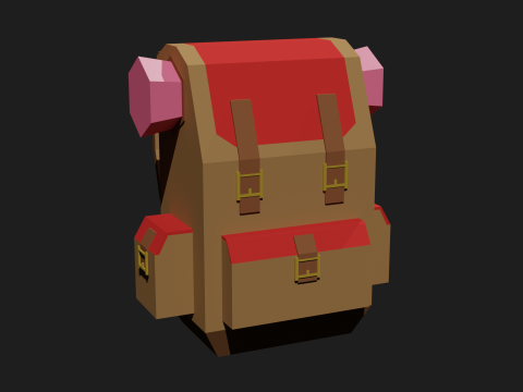 Lowpoly Camping Backpack 3D मॉडल