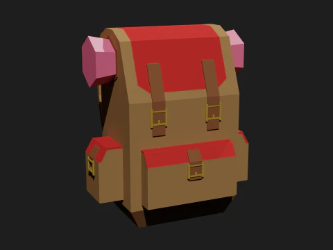 Lowpoly Camping Backpack 3D Model