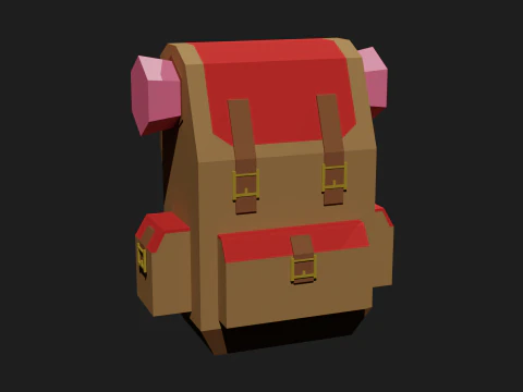 Lowpoly Camping Backpack 3D Model