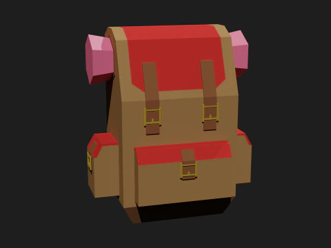 Lowpoly Camping Backpack 3D Model