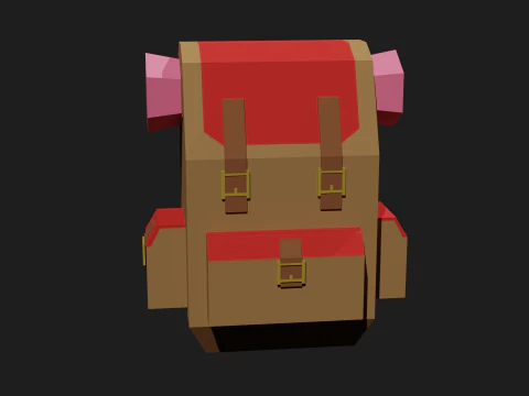 Lowpoly Camping Backpack 3D Model
