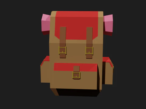 Lowpoly Camping Backpack 3D Model