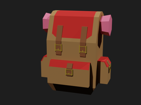 Lowpoly Camping Backpack 3D मॉडल