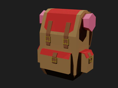 Lowpoly Camping Backpack 3D Model