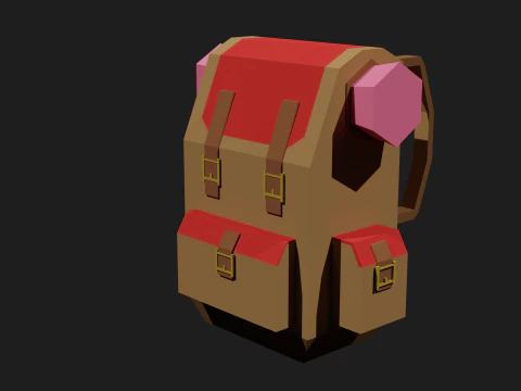 Lowpoly Camping Backpack 3D Model