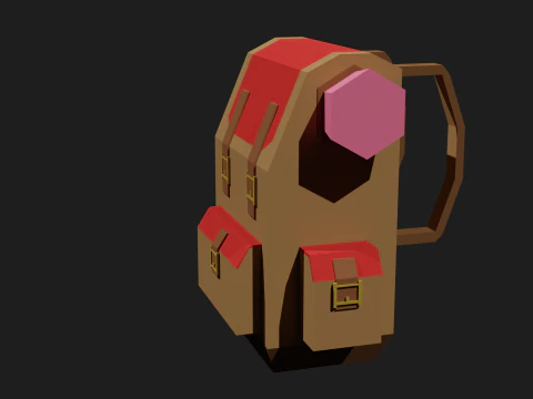Lowpoly Camping Backpack 3D Model