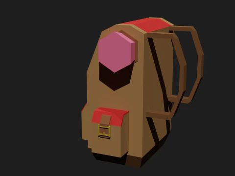 Lowpoly Camping Backpack 3D Model
