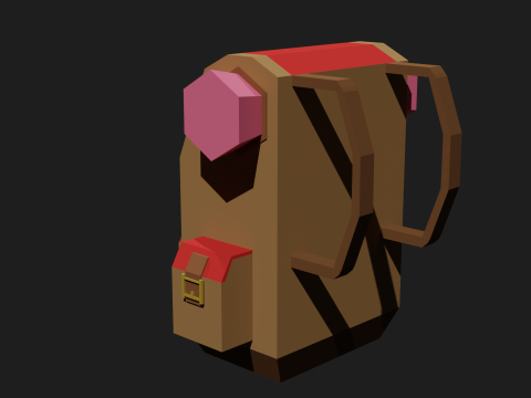 Lowpoly Camping Backpack 3D मॉडल