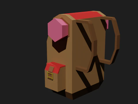 Lowpoly Camping Backpack 3D Model