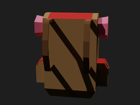 Lowpoly Camping Backpack 3D Model