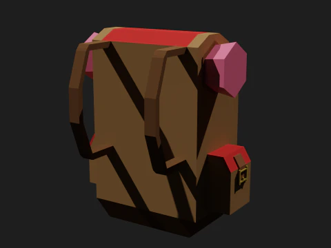Lowpoly Camping Backpack 3D Model