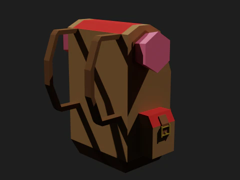 Lowpoly Camping Backpack 3D Model