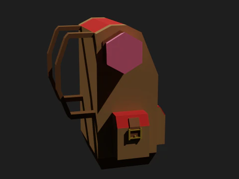 Lowpoly Camping Backpack 3D Model