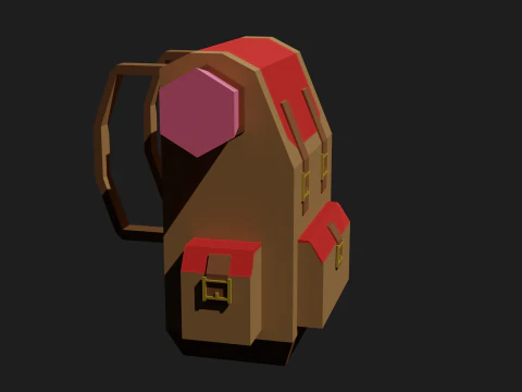 Lowpoly Camping Backpack 3D Model