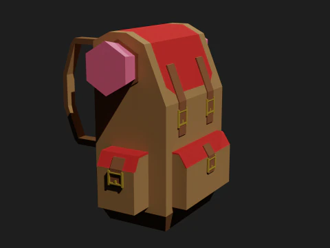 Lowpoly Camping Backpack 3D Model
