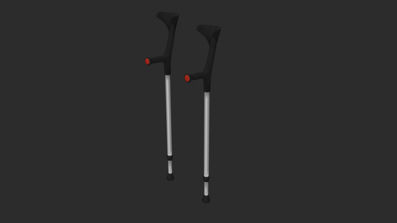 Forearm Crutches Modelo 3D .c4d .max .obj .3ds .fbx .stl .blend