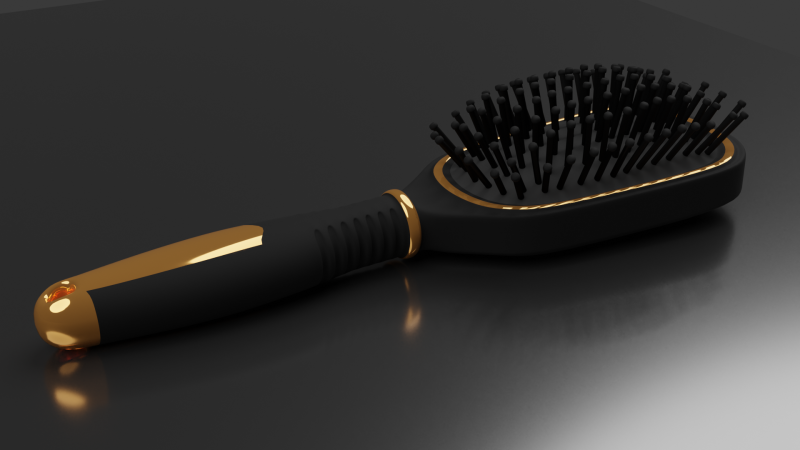 Hairbrush Highpoly hair brush Modello 3D .c4d .max .obj .3ds .fbx .stl .blend 