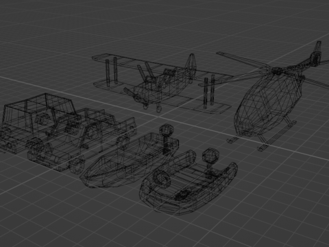 Lowpoly Vehicle Set 3D मॉडल