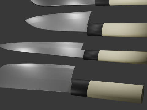 日本刀 Kodeba Nakiri Santoku 生鱼片 3D 模型