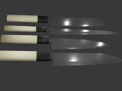 日本刀 Kodeba Nakiri Santoku 生鱼片 3D 模型