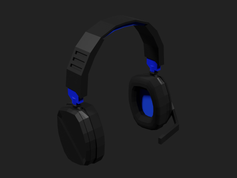 Lowpoly Style Gaming Headset Model 3D