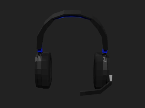 Lowpoly Style Gaming Headset 3D Model