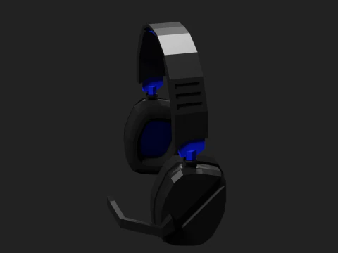 Lowpoly Style Gaming Headset 3D Model