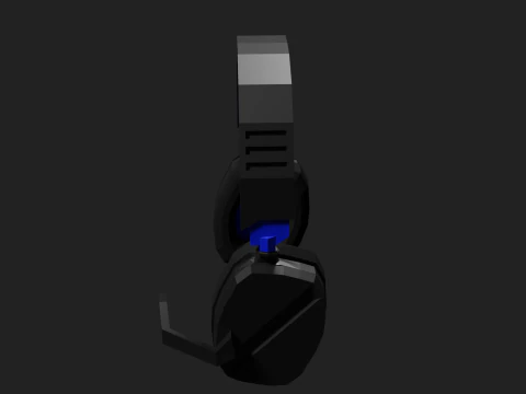 Lowpoly Style Gaming Headset 3D Model