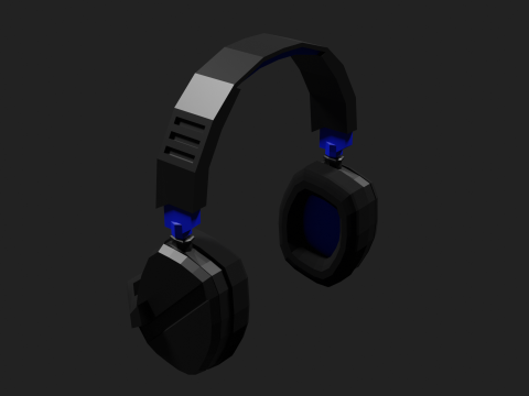 Lowpoly Style Gaming Headset Model 3D